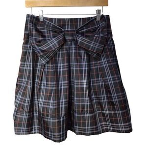Wet Seal Black and Gray Plaid Skirt With Bow Y2K size Large